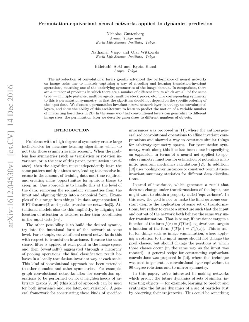 Permutation-equivariant neural networks applied to dynamics prediction ...