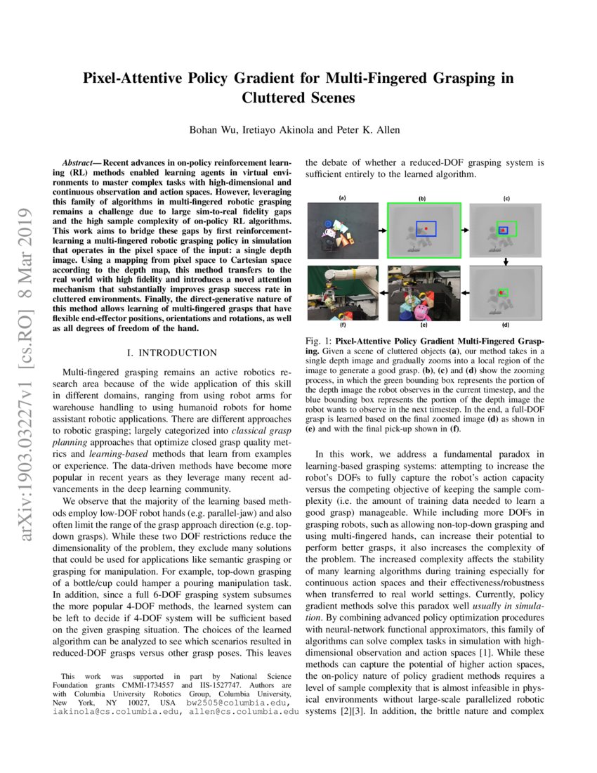 Pixel-Attentive Policy Gradient for Multi-Fingered Grasping in ...
