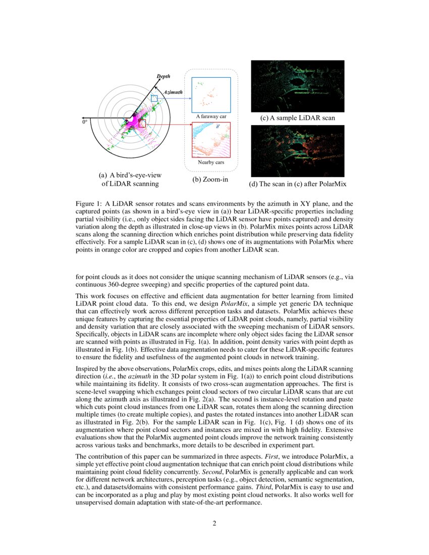 PolarMix: A General Data Augmentation Technique for LiDAR Point Clouds ...