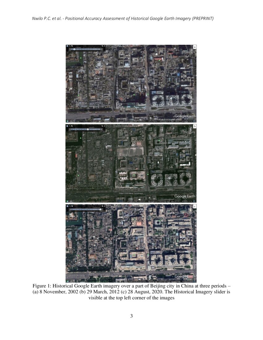 Positional Accuracy Assessment of Historical Google Earth Imagery DeepAI