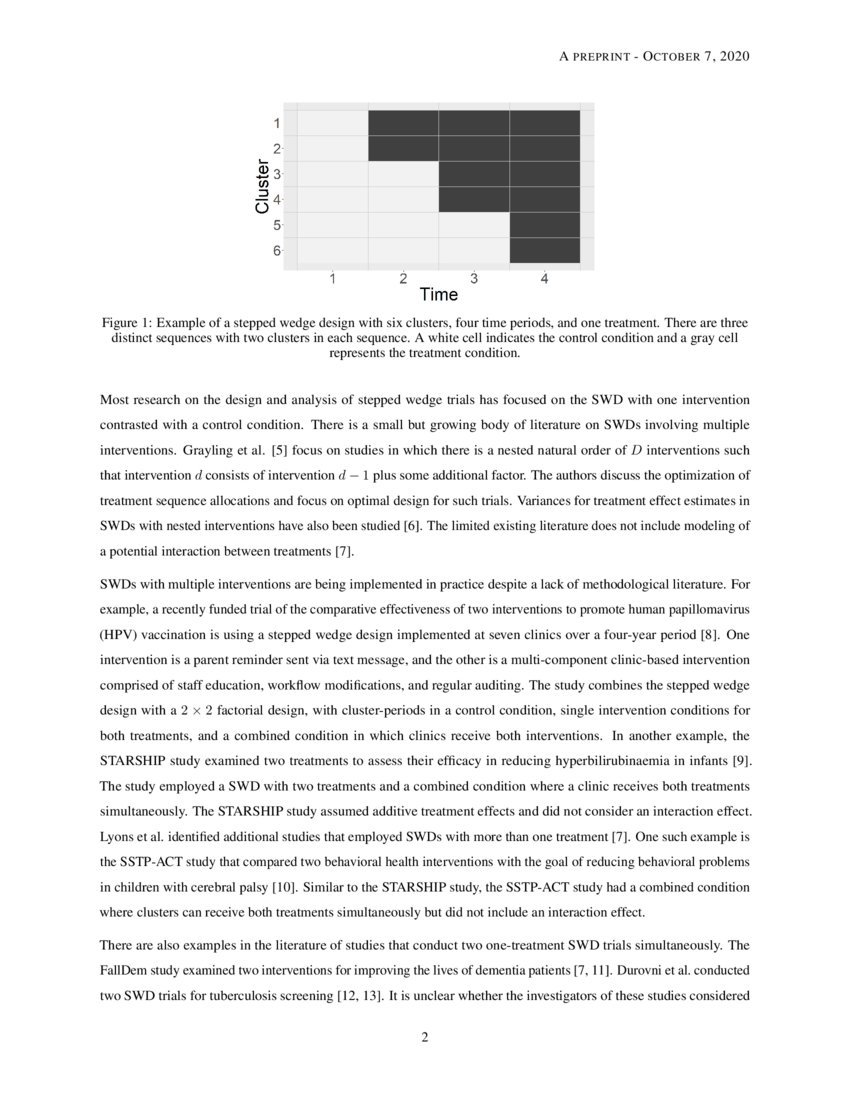 Power Analysis for Stepped Wedge Trials with Two Treatments DeepAI