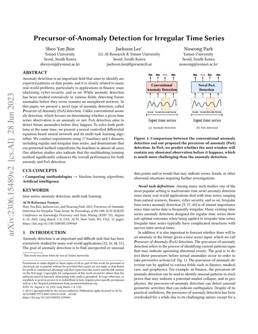 Precursor Of Anomaly Detection For Irregular Time Series Deepai Precursor Of Anomaly Detection For Irregular Time Series Deepai