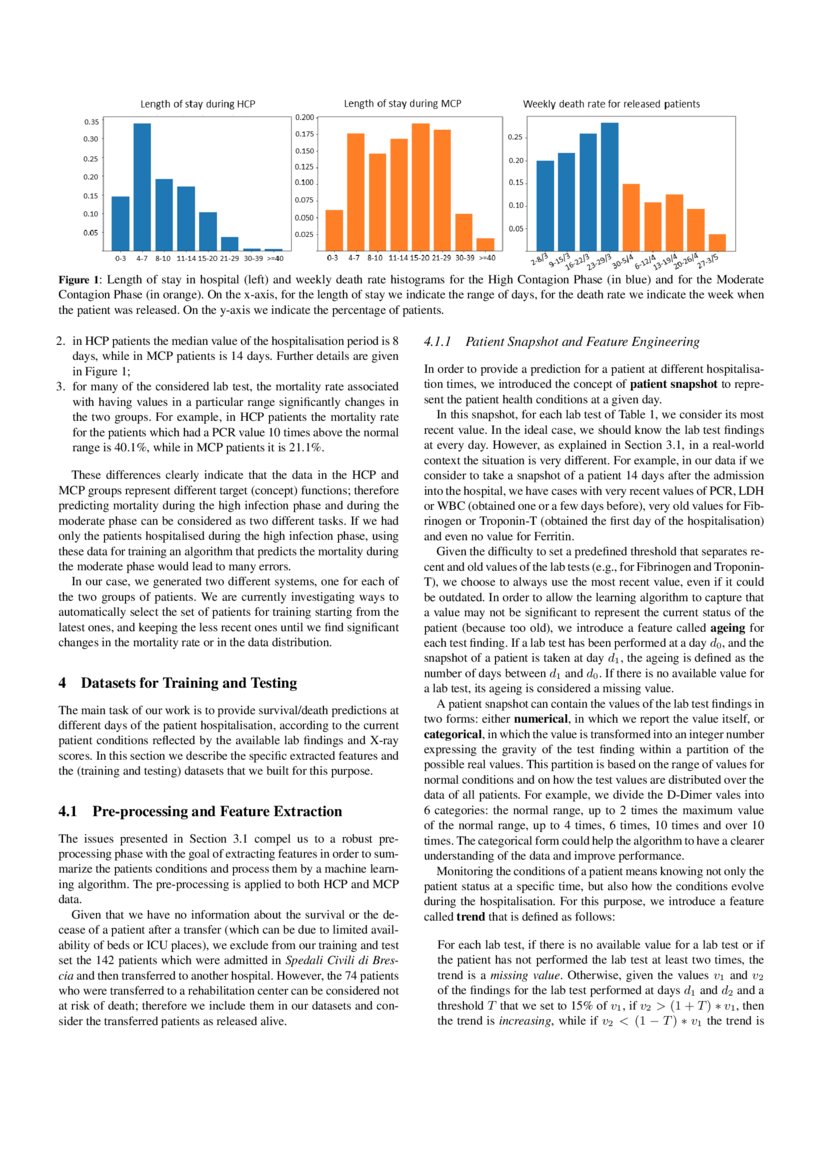Prognosis Prediction in Covid-19 Patients from Lab Tests and X-ray Data ...
