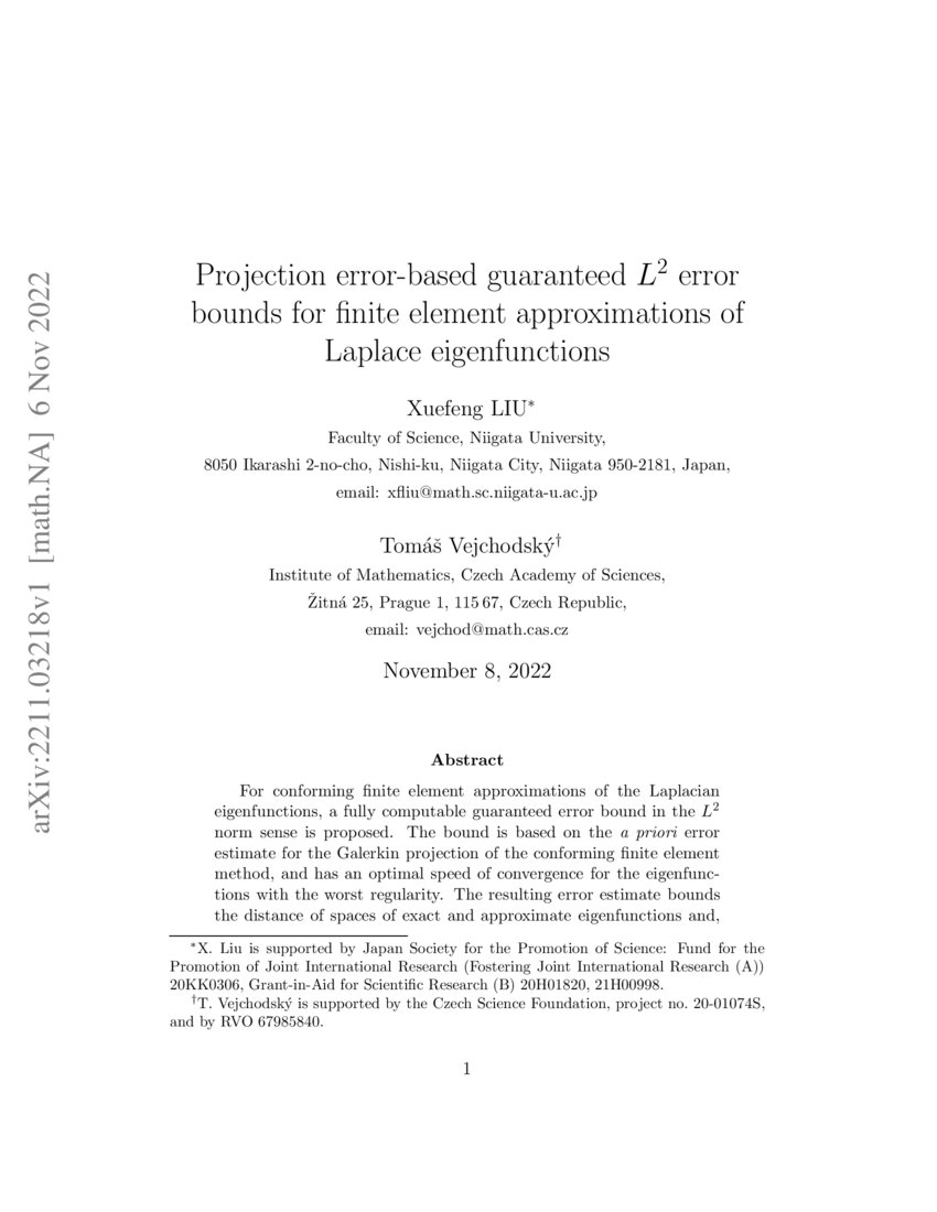 Projection errorbased guaranteed L2 error bounds for finite element