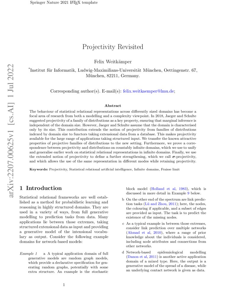 Projectivity revisited | DeepAI