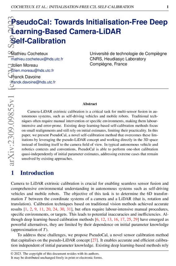 PseudoCal Towards InitialisationFree Deep LearningBased CameraLiDAR