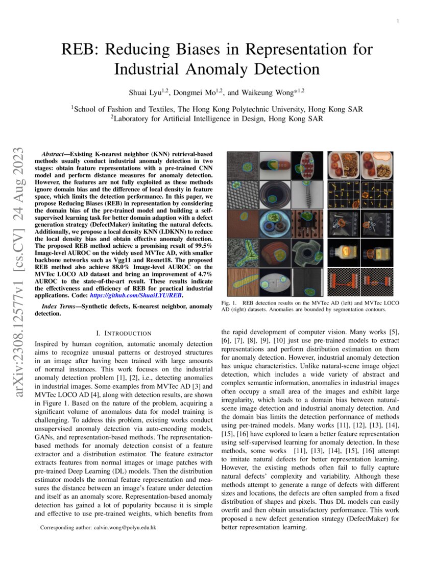 REB Reducing Biases in Representation for Industrial Anomaly Detection
