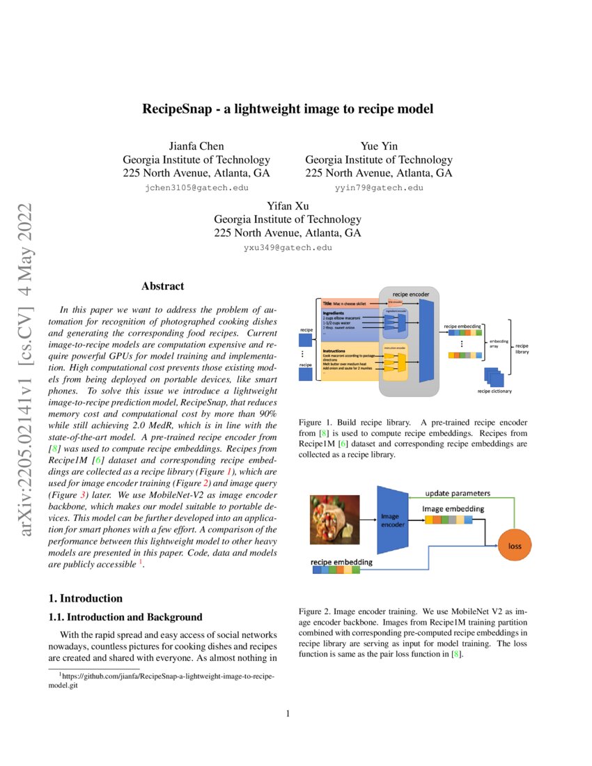 RecipeSnap – a lightweight image-to-recipe model | DeepAI