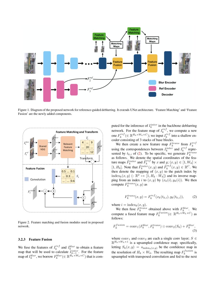 Referencebased Motion Blur Removal Learning to Utilize Sharpness in the Reference Image DeepAI