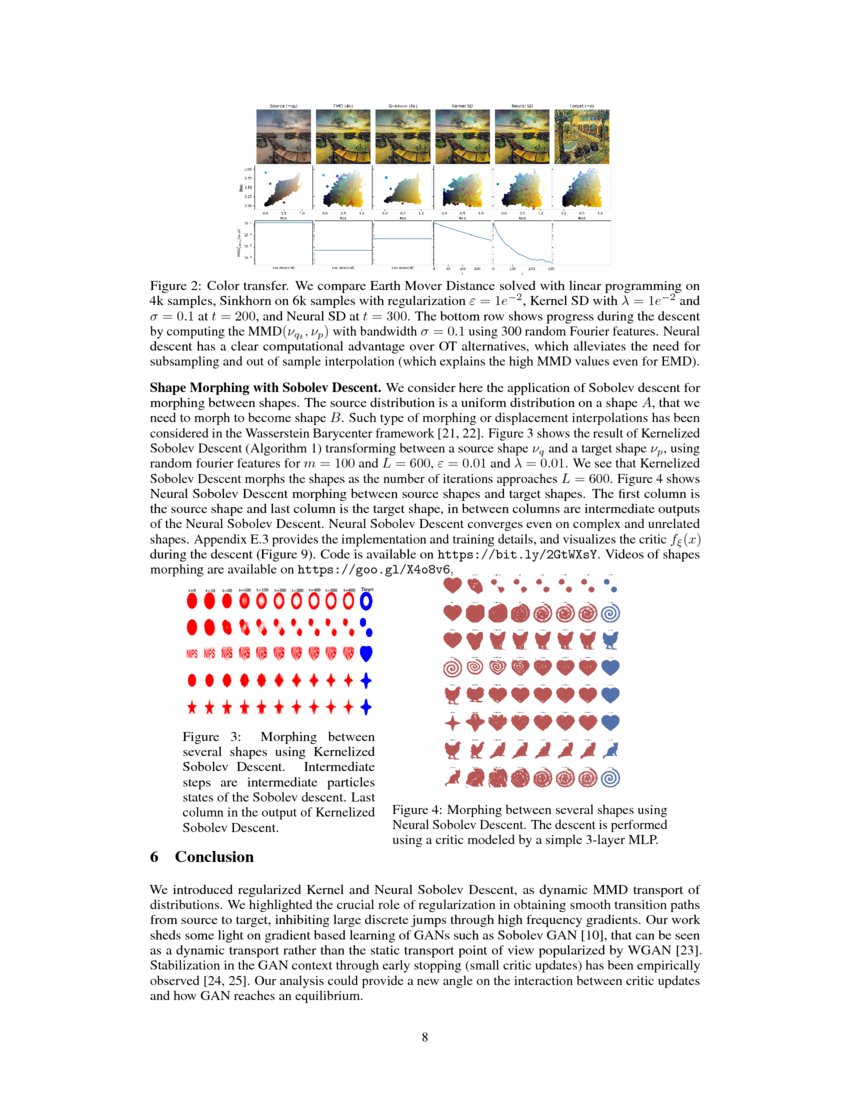 Regularized Kernel And Neural Sobolev Descent Dynamic Mmd Transport Deepai