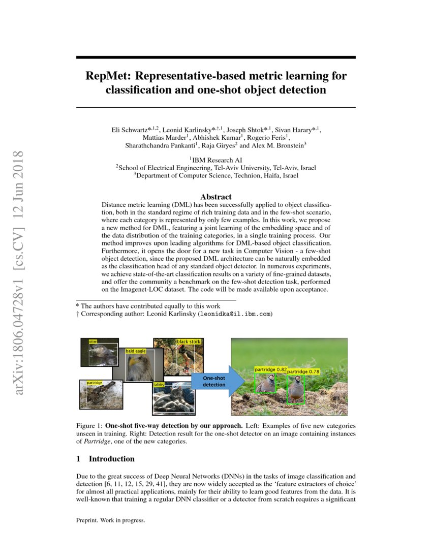 RepMet: Representative-based metric learning for classification and one ...