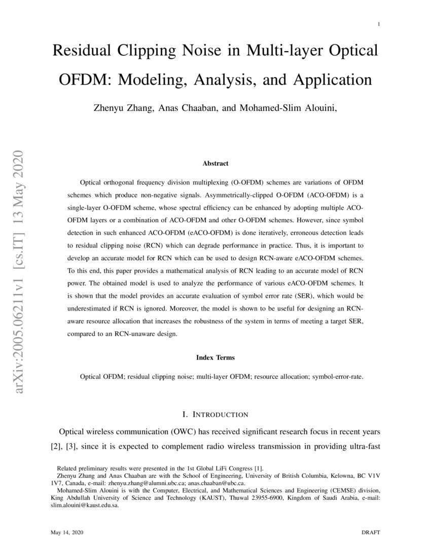 Residual Clipping Noise in Multilayer Optical OFDM Modeling, Analysis