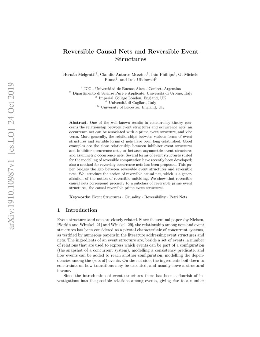 Reversible Causal Nets and Reversible Event Structures | DeepAI