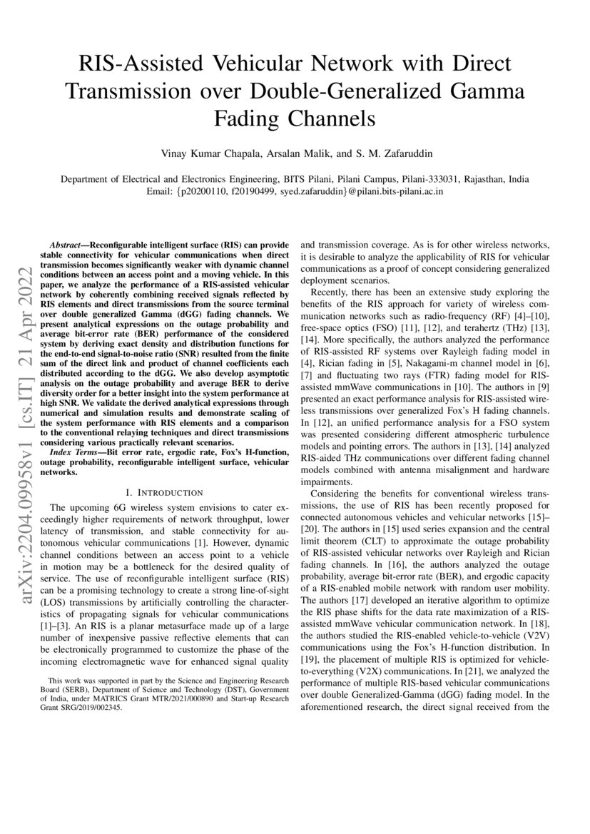 RISAssisted Vehicular Network with Direct Transmission over Double
