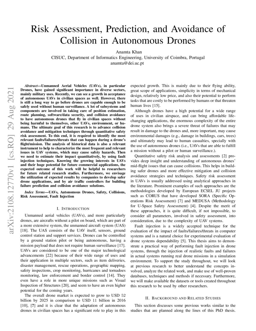 Risk Assessment, Prediction, and Avoidance of Collision in Autonomous ...