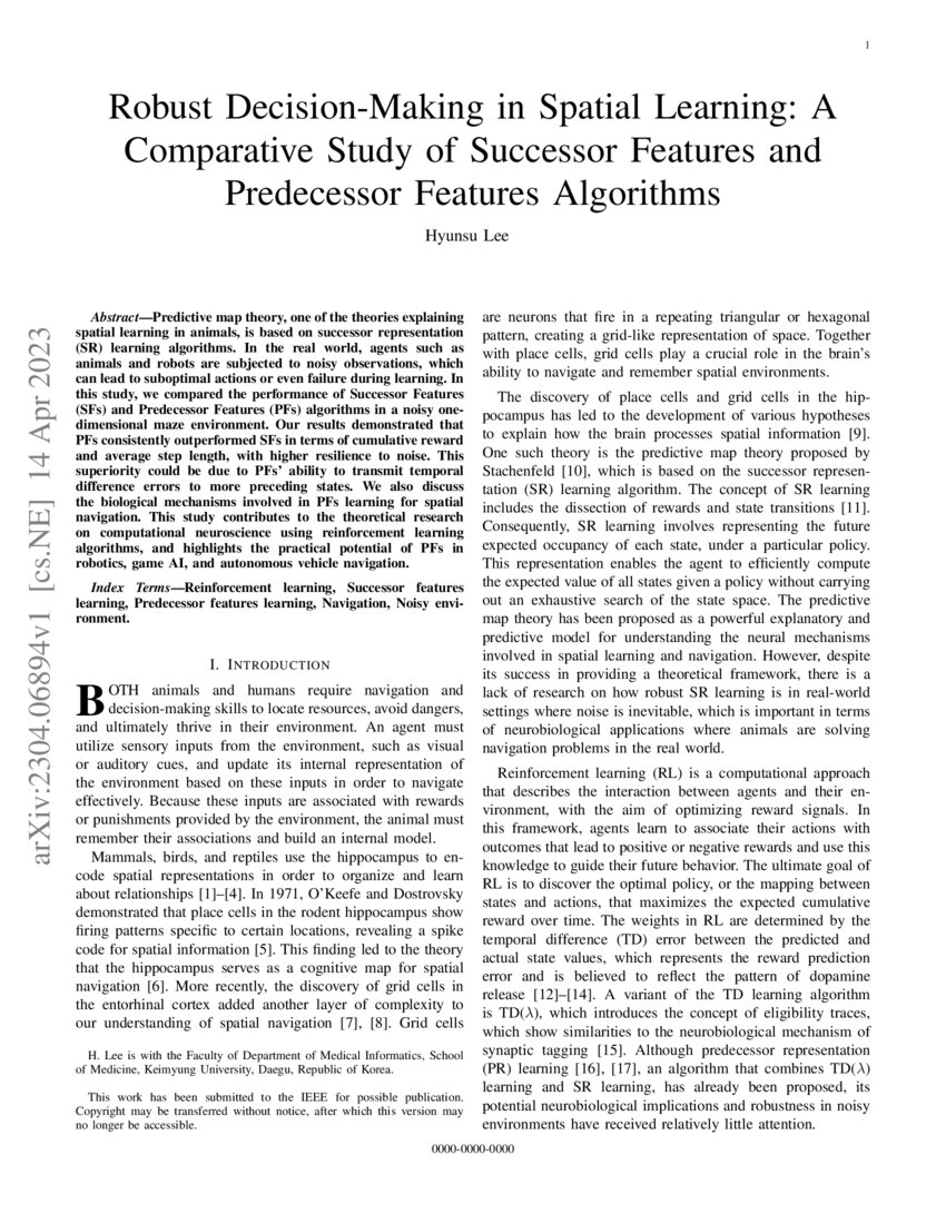 Robust Decision-Making in Spatial Learning: A Comparative Study of ...
