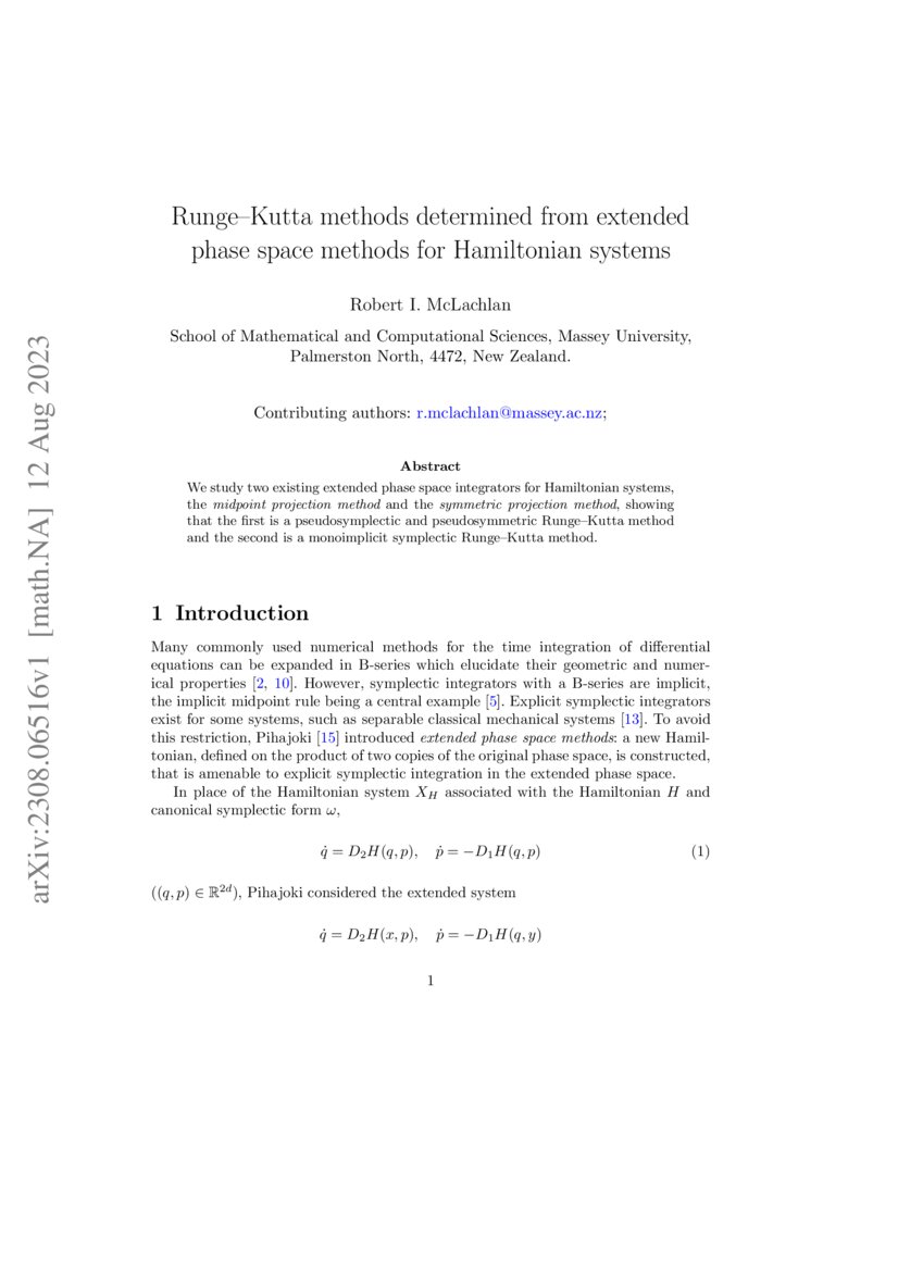 RungeKutta methods determined from extended phase space methods for