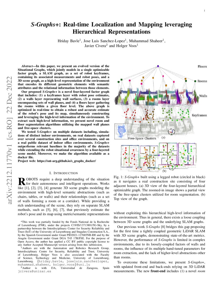 S-Graphs+: Real-time Localization and Mapping leveraging Hierarchical ...
