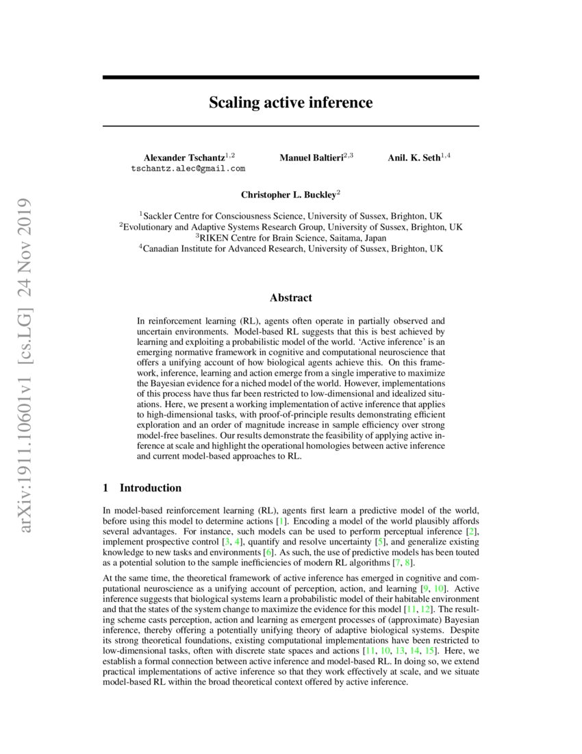 Active Inference Tutorial Pdf – Theories of Intelligence (2/2): Active ...