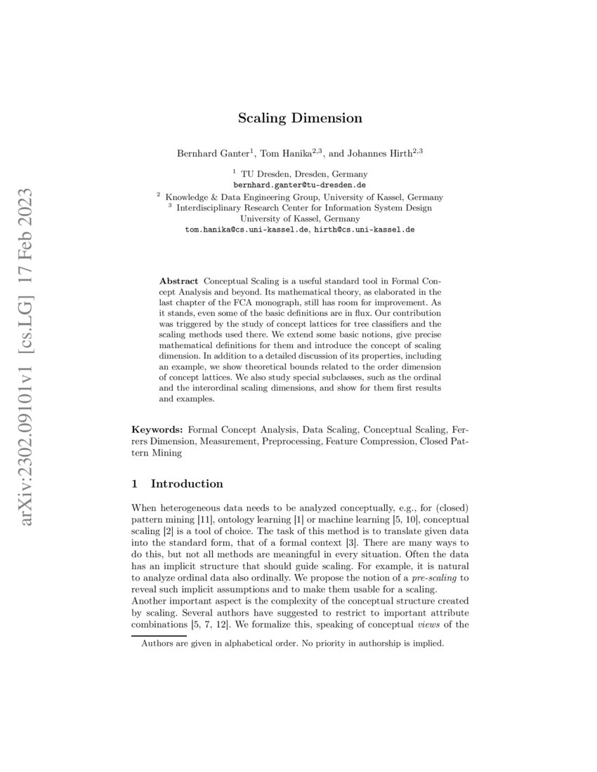 Scaling Dimension DeepAI