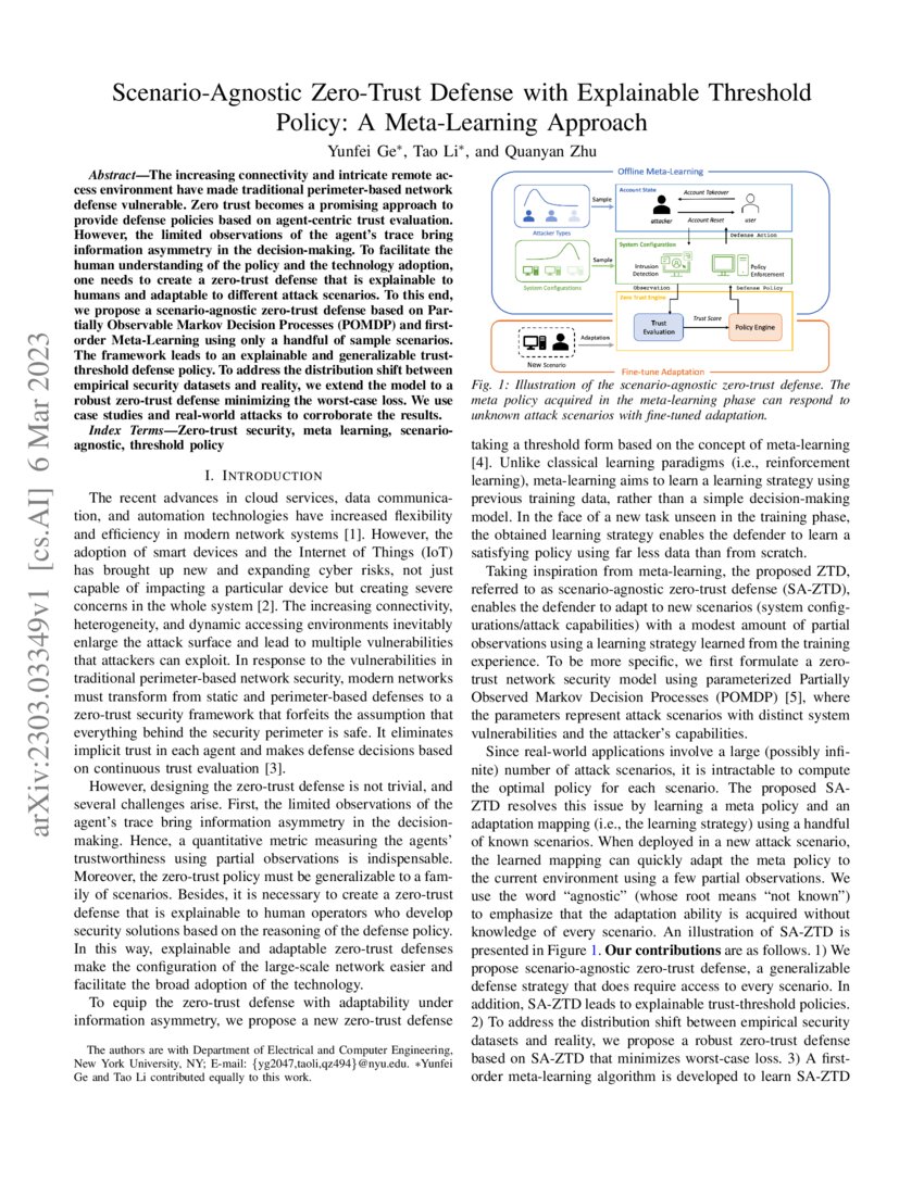 ScenarioAgnostic ZeroTrust Defense with Explainable Threshold Policy