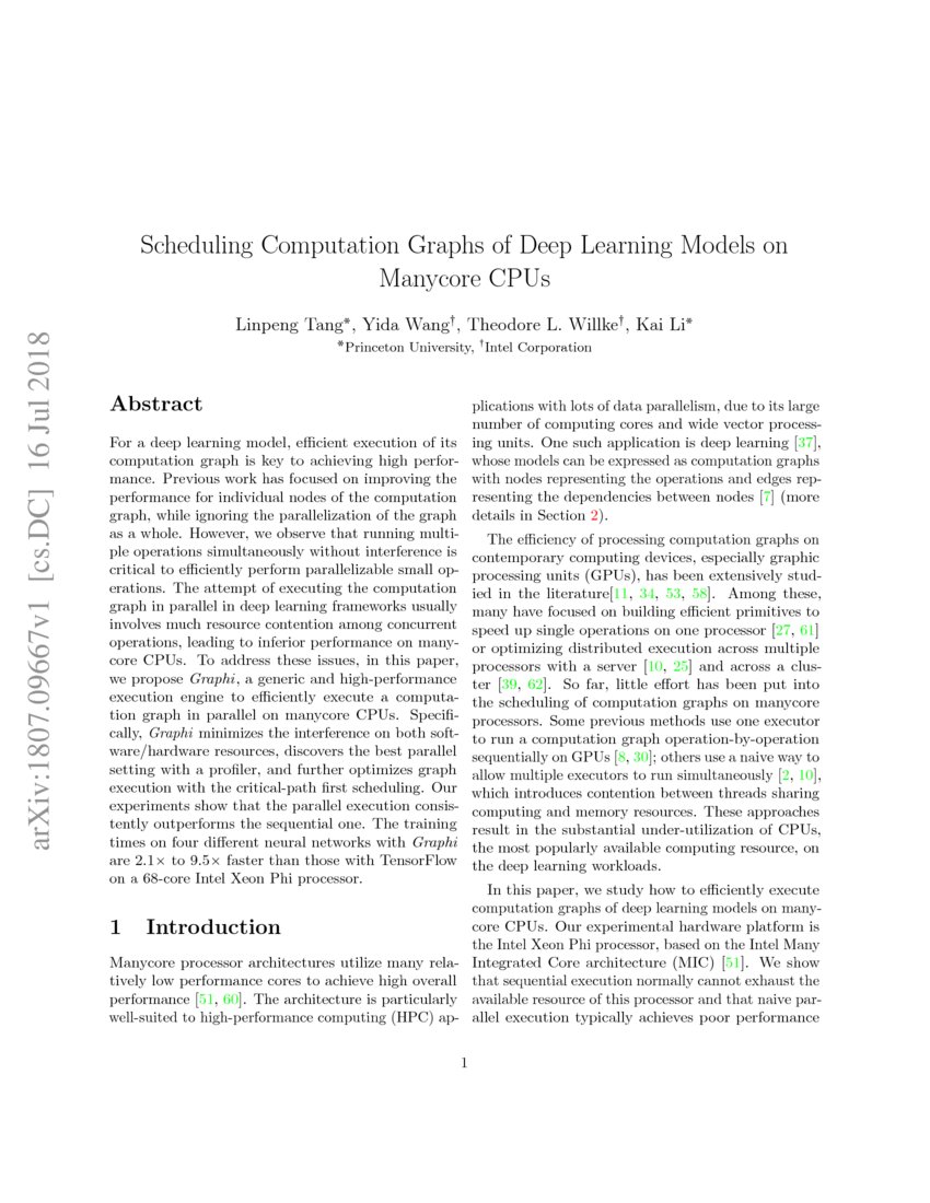 Scheduling Computation Graphs of Deep Learning Models on Manycore CPUs ...