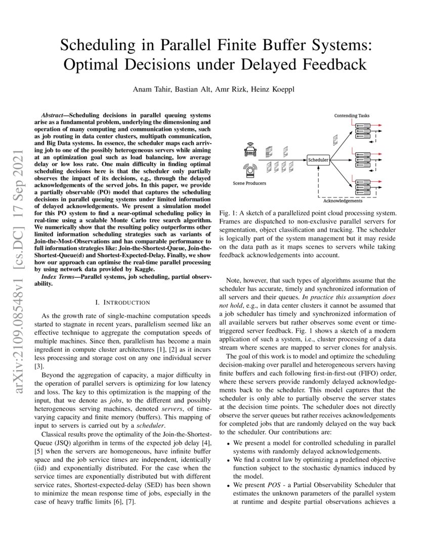Scheduling in Parallel Finite Buffer Systems Optimal Decisions under