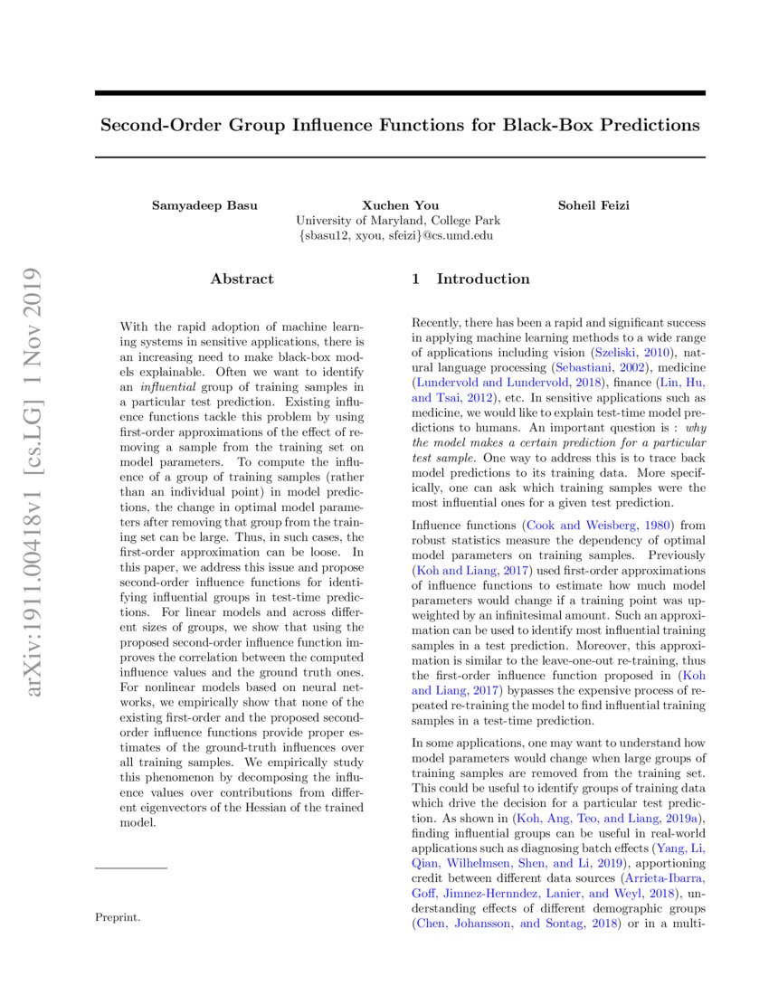Second-Order Group Influence Functions for Black-Box Predictions | DeepAI