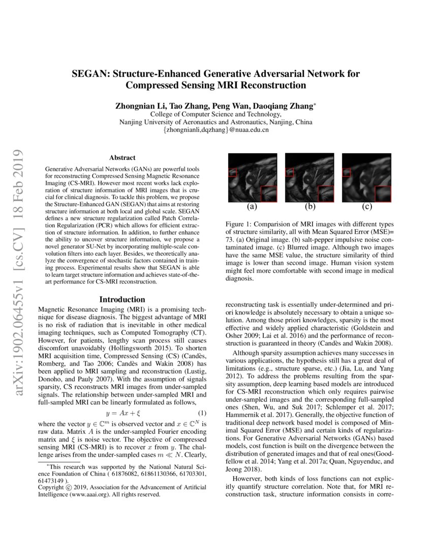 SEGAN: Structure-Enhanced Generative Adversarial Network for Compressed ...