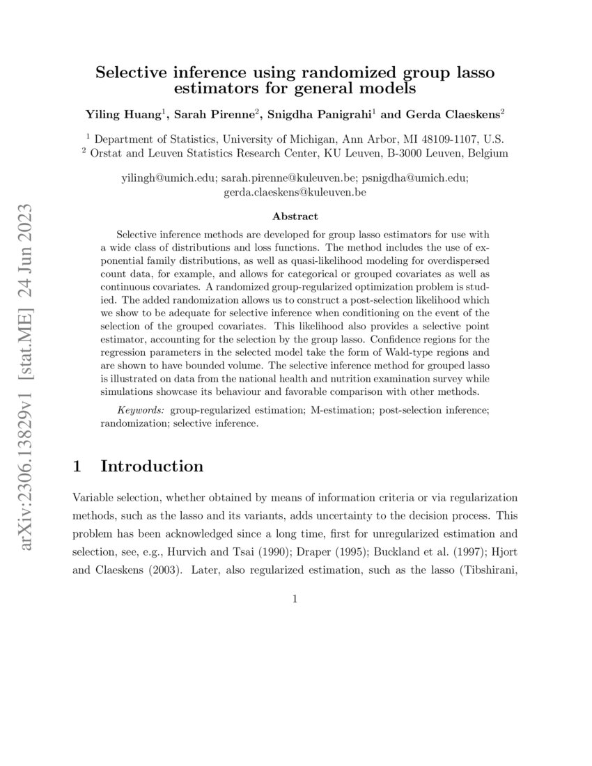 Selective inference using randomized group lasso estimators for general