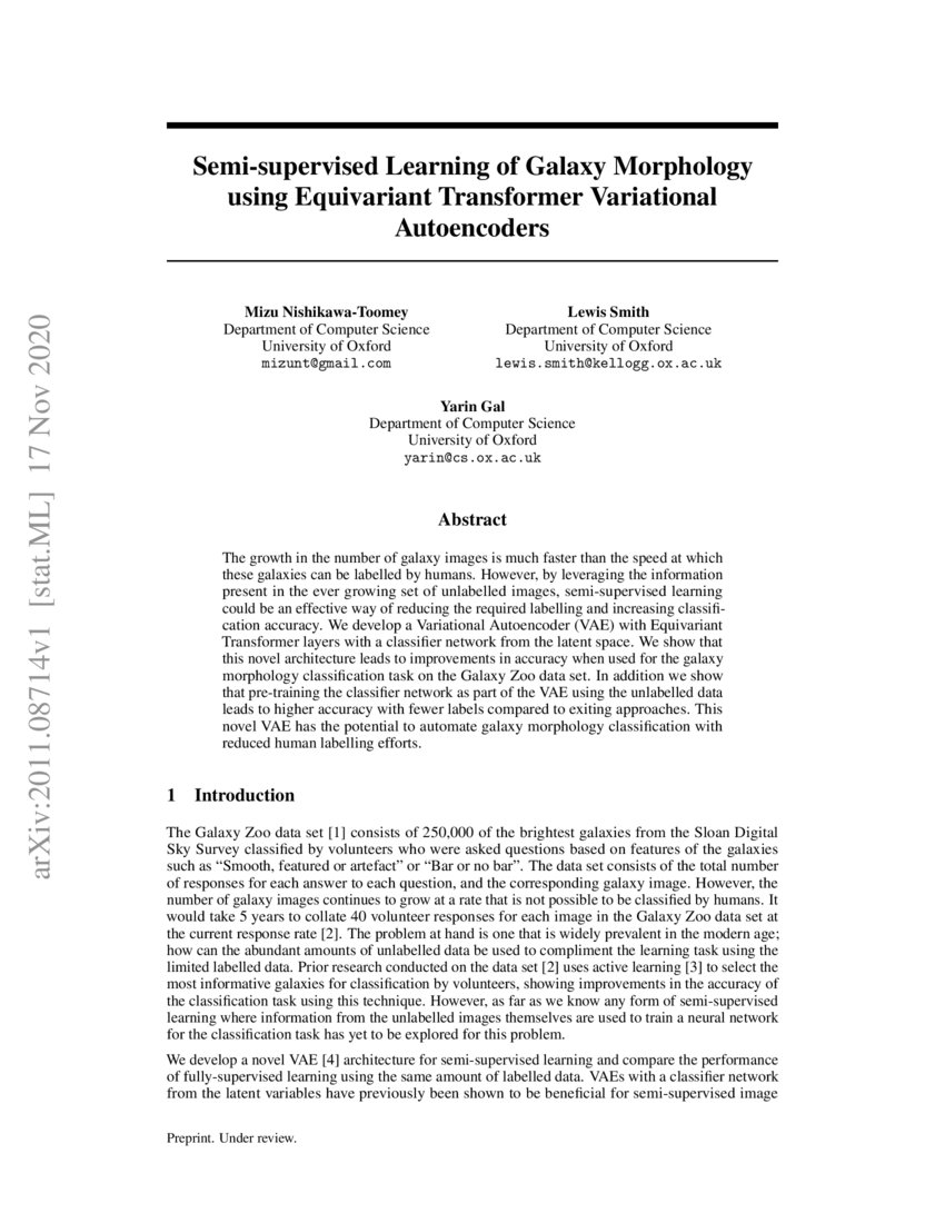 Semi-supervised Learning of Galaxy Morphology using Equivariant ...
