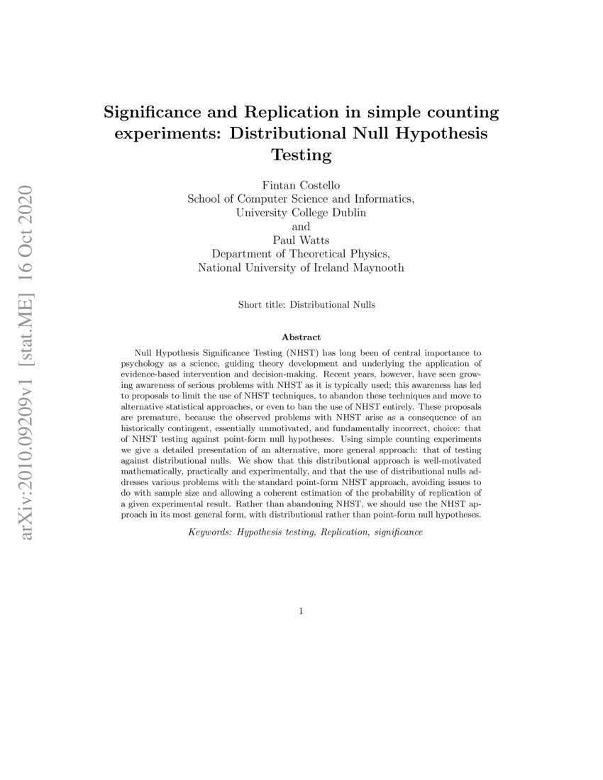 Significance and Replication in simple counting experiments