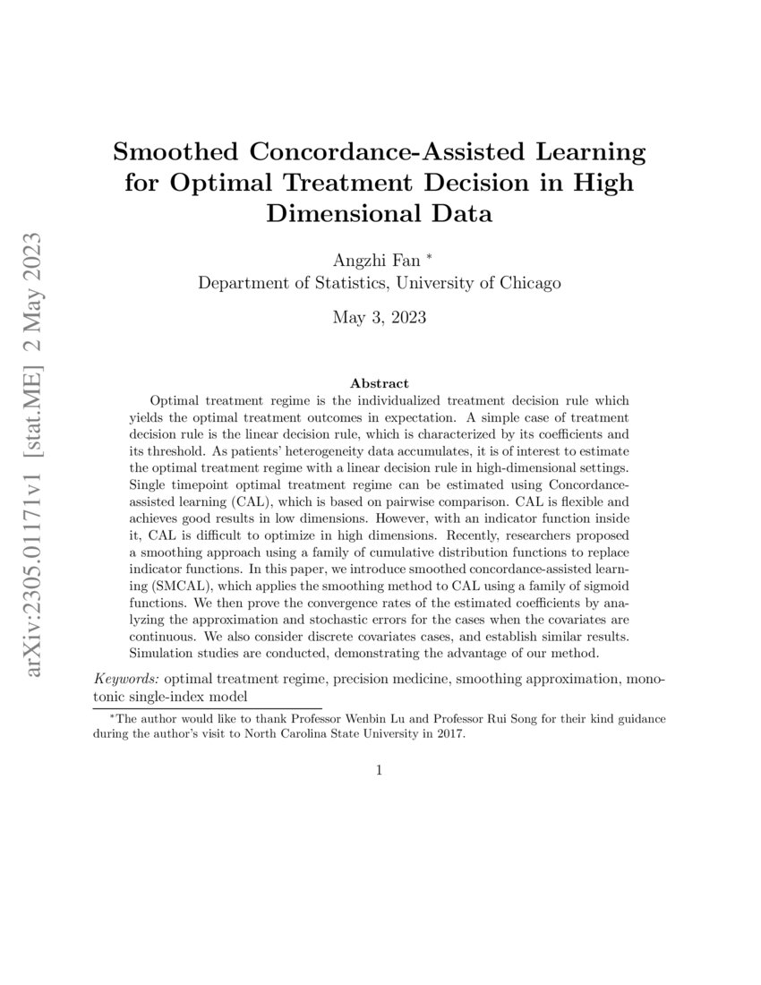 Smoothed ConcordanceAssisted Learning for Optimal Treatment Decision