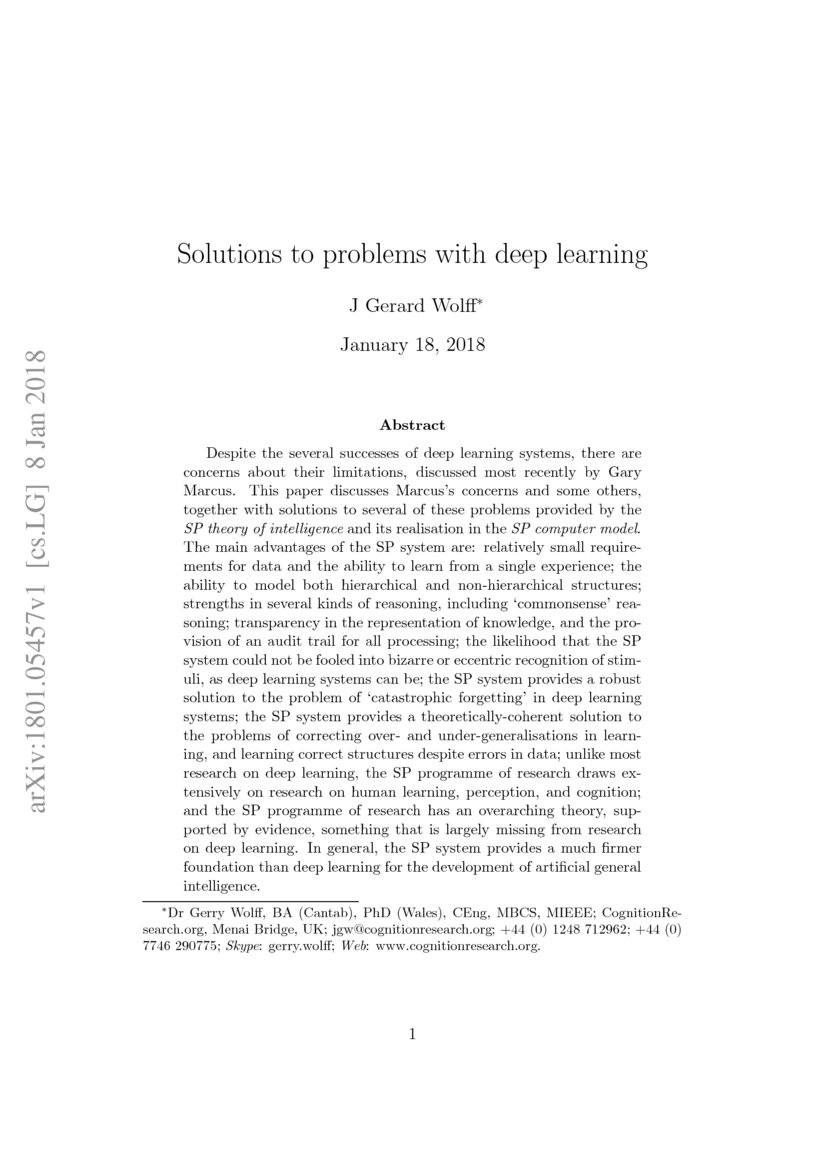 Solutions to problems with deep learning | DeepAI