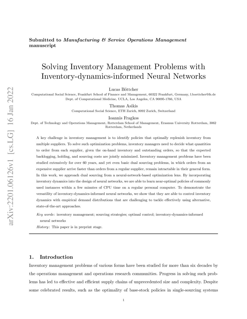 Solving Inventory Management Problems with Inventorydynamicsinformed