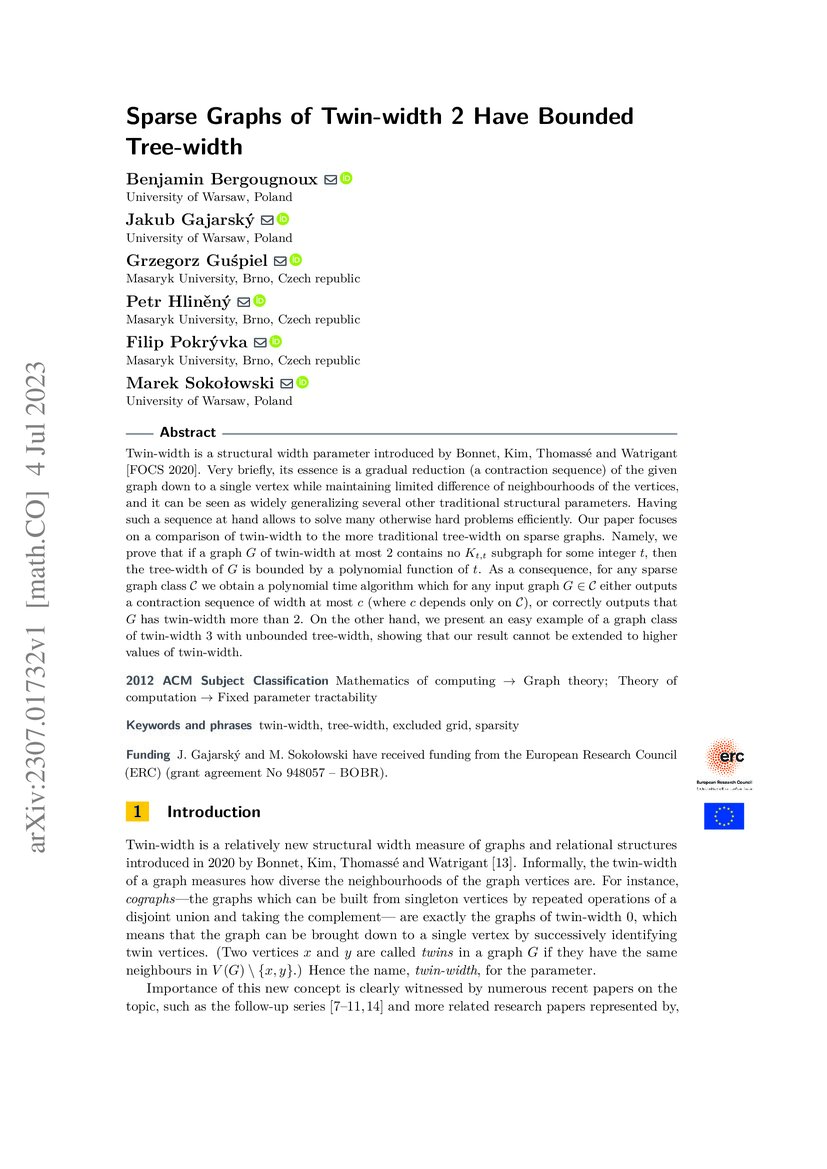 Sparse Graphs of Twinwidth 2 Have Bounded Treewidth DeepAI