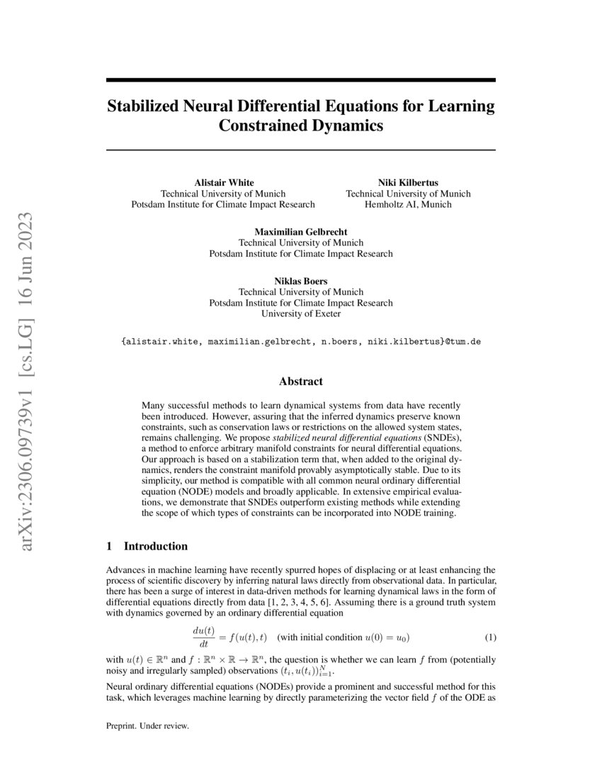 Stabilized Neural Differential Equations for Learning Constrained