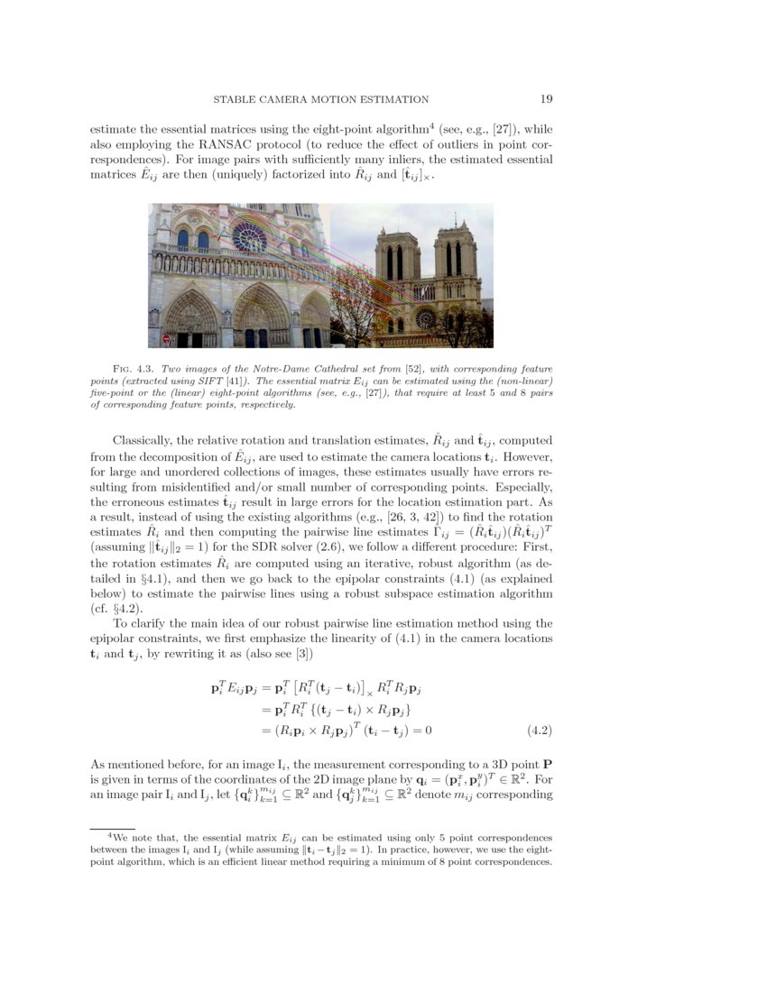 Stable Camera Motion Estimation Using Convex Programming DeepAI