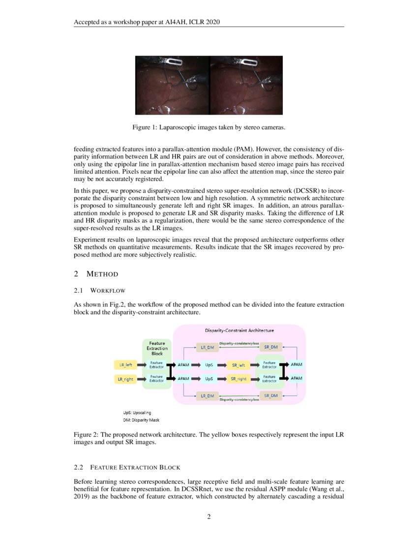 Stereo Endoscopic Image SuperResolution Using DisparityConstrained