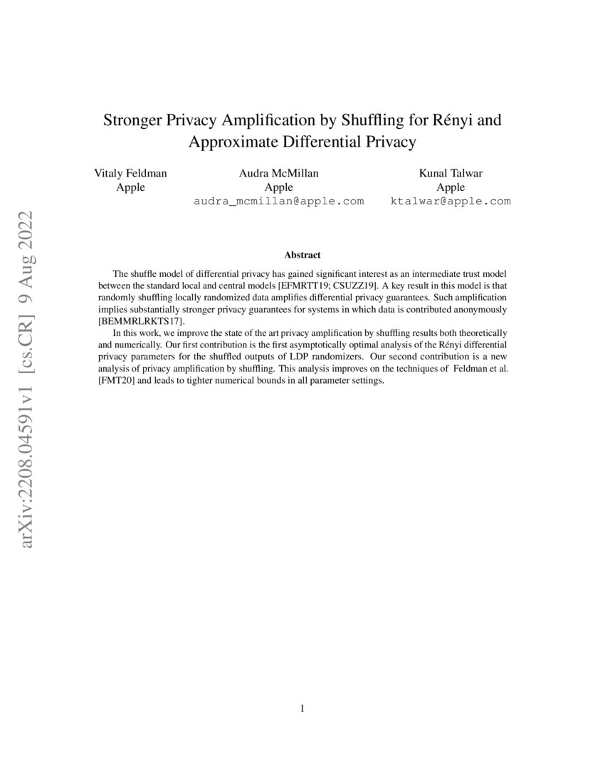 Stronger Privacy Amplification by Shuffling for Rényi and Approximate