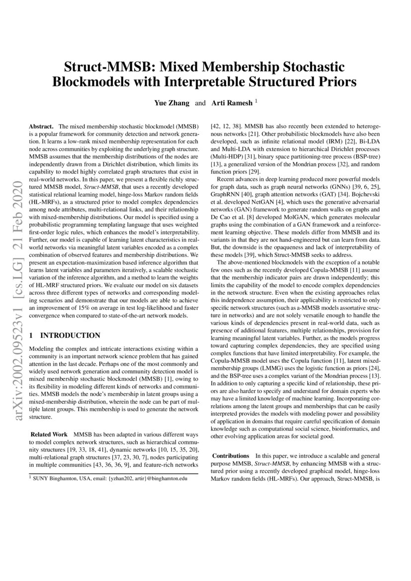 StructMMSB Mixed Membership Stochastic Blockmodels with Interpretable