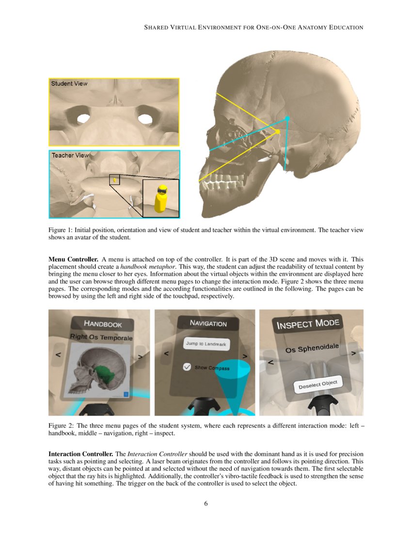 Student and Teacher Meet in a Shared Virtual Reality A oneonone