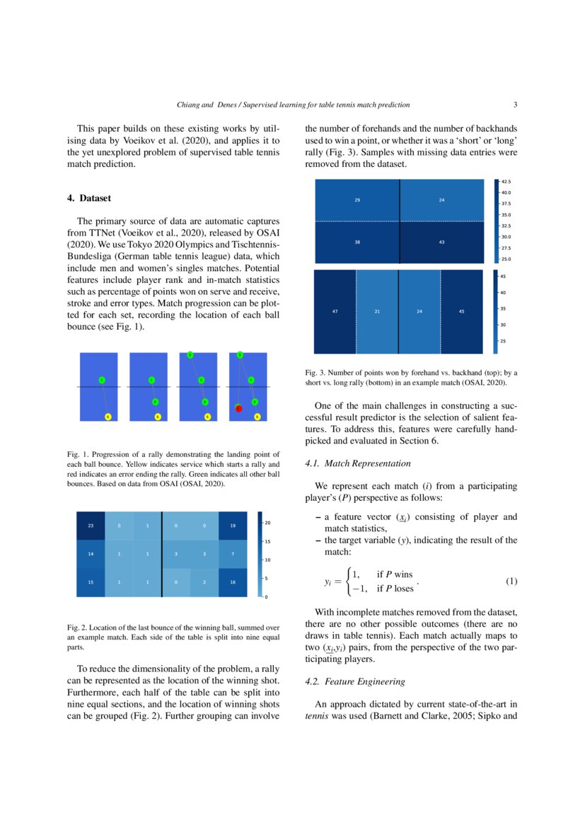 Supervised Learning for Table Tennis Match Prediction DeepAI