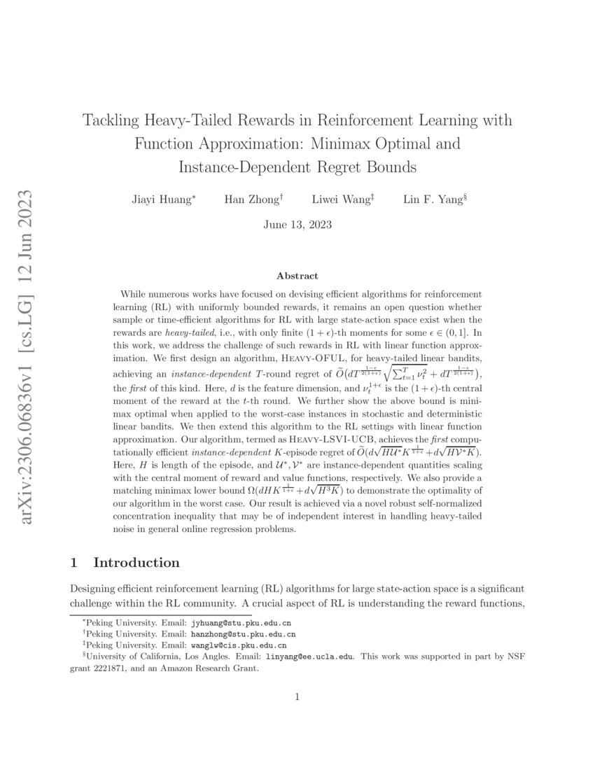 Tackling HeavyTailed Rewards in Reinforcement Learning with Function