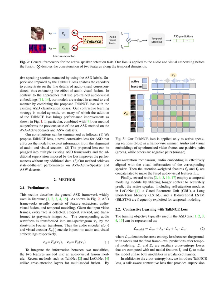 TalkNCE Improving Active Speaker Detection with TalkAware Contrastive