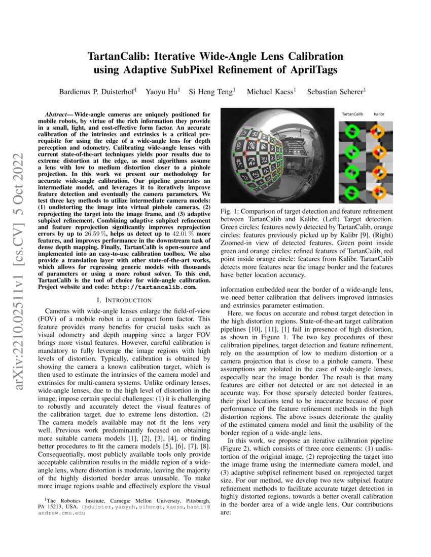 TartanCalib Iterative WideAngle Lens Calibration using Adaptive