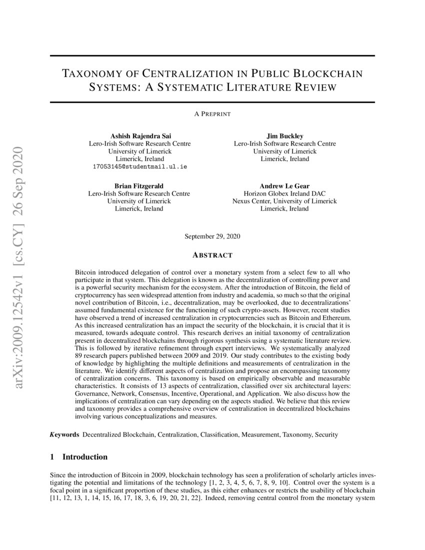 Centralization literature review picture