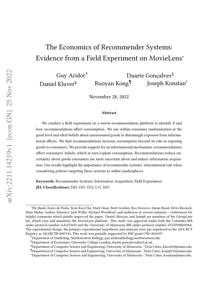 The Economics of Systems Evidence from a Field Experiment