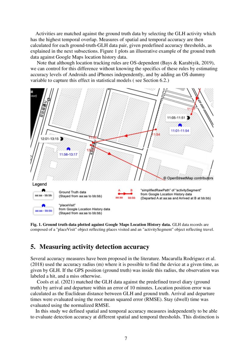 The effectiveness of using Google Maps Location History data to detect joint activities in