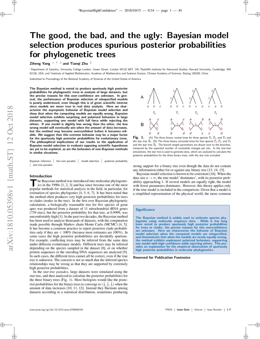 The good, the bad, and the ugly: Bayesian model selection produces ...